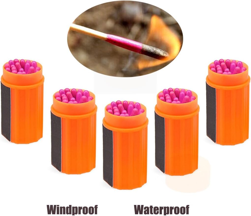 KRY Survival Lighter Portable Matches Windproof Waterproof with Extra-large Head Survival Tool For Outdoor Camping Hiking Emergency Matches
