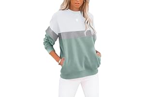 Eniloyal Long Sleeve Sweatshirts for Women Fall Clothing Trendy Tops Crew Neck Pullover Casual Loose Shirts with Pockets