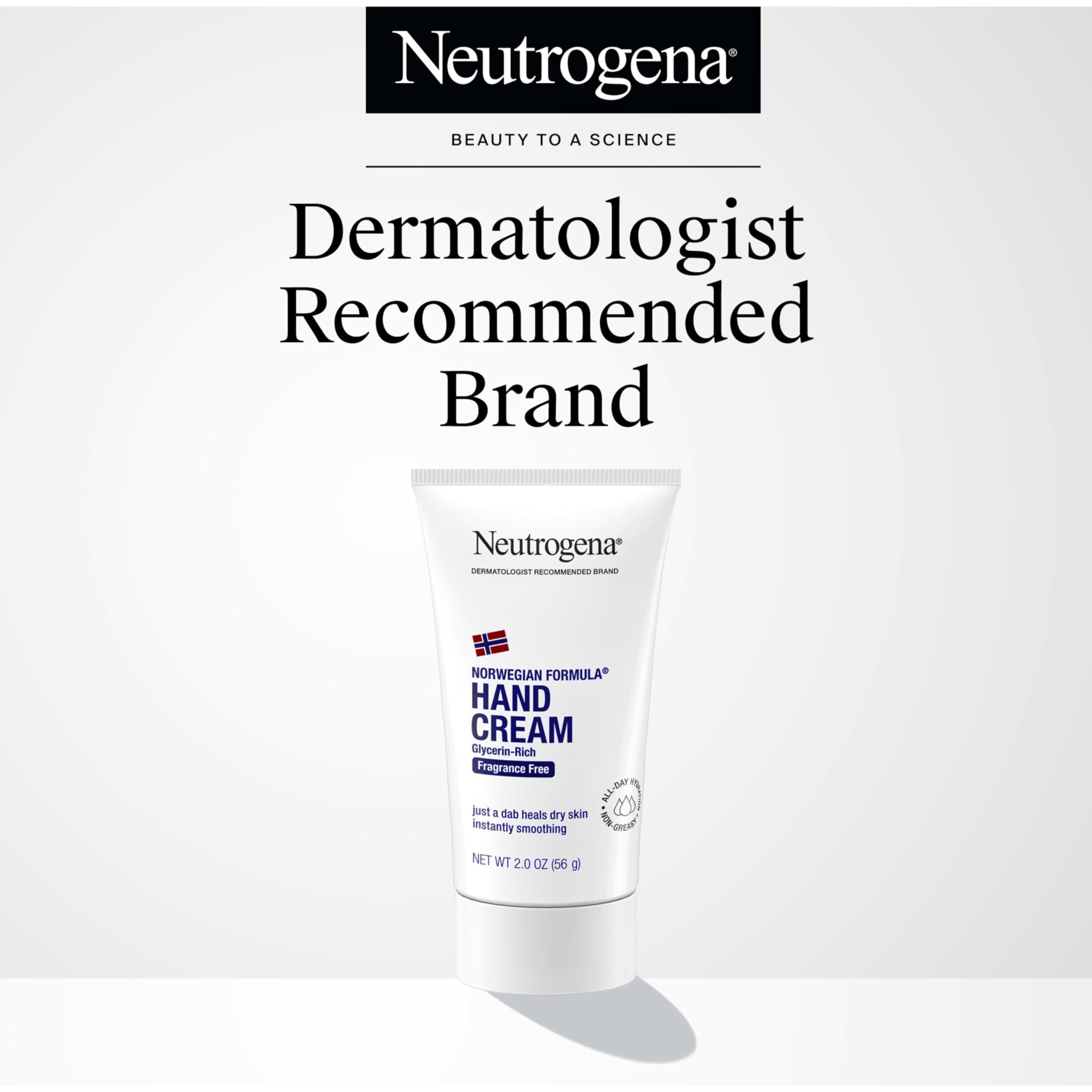 Neutrogena Norwegian Formula Moisturizing Hand Cream Formulated with Glycerin for Dry, Rough Hands, Fragrance-Free Intensive Hand Lotion, 2 oz