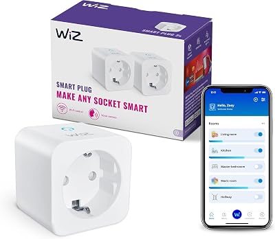 Ficha wifi inteligente, tipo F, 230 V, 50 Hz, Configuração Fácil, Certificada pela Matter, Controlos Inteligentes, Comandos de Voz, Funciona com Alexa, Google Home e Apple Home, Pack de 4