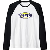 Peeps Easter Classic Distressed Peeps Brand Logo Raglan Baseball Tee
