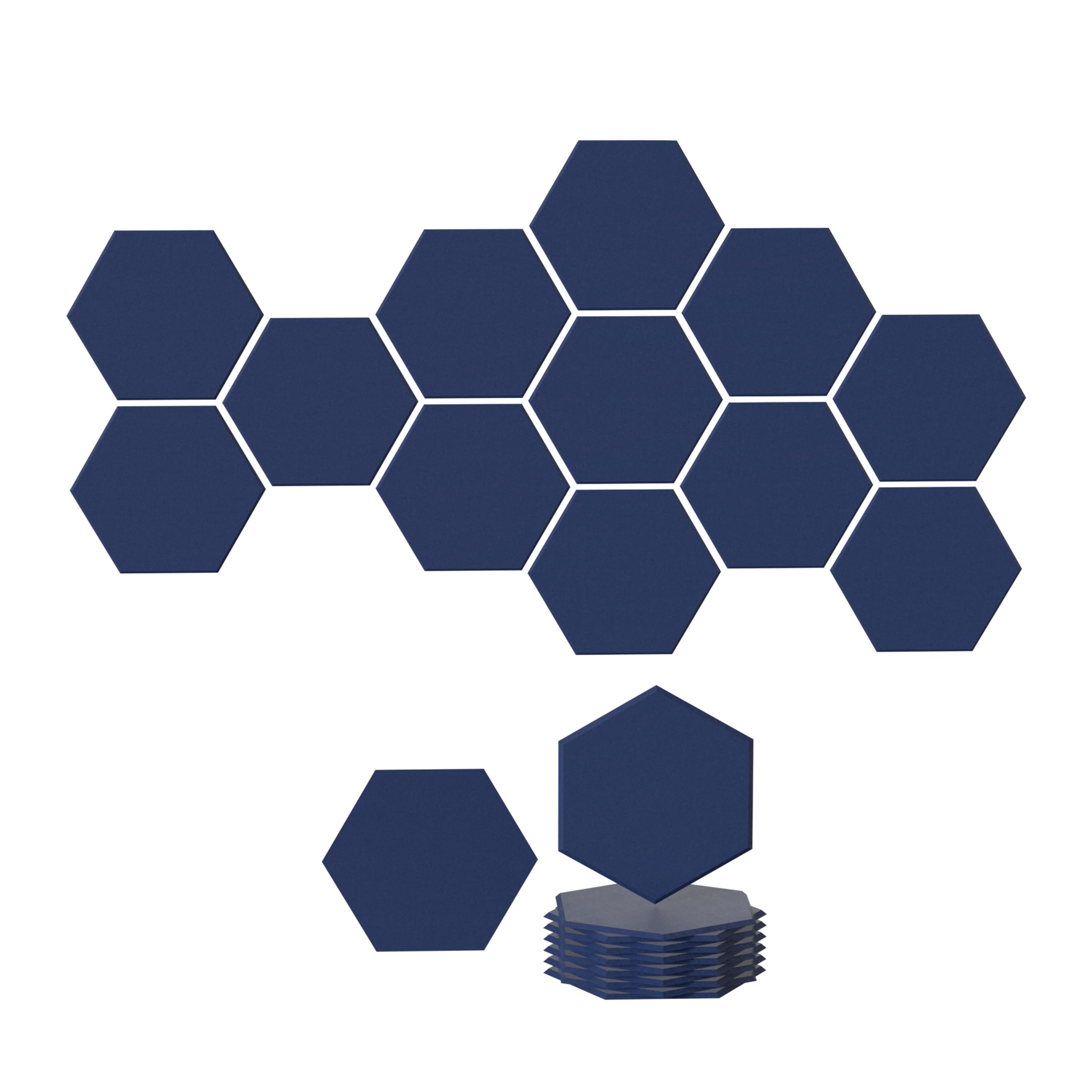 Photo 1 of 12Pack Soundproof Wall Panels acoustic panel Acoustic Foam Panels 11.4"X9.8"X0.35" High-Density Sound Deadening Panels Wall Decoration Absorb Noise in Home,Office,Recording Room,Studio (Hexagon Blue)