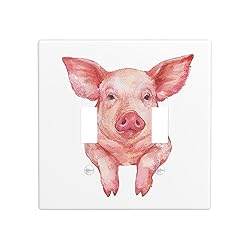 Moslion Pink Pig Double Toggle Light Switch Plate