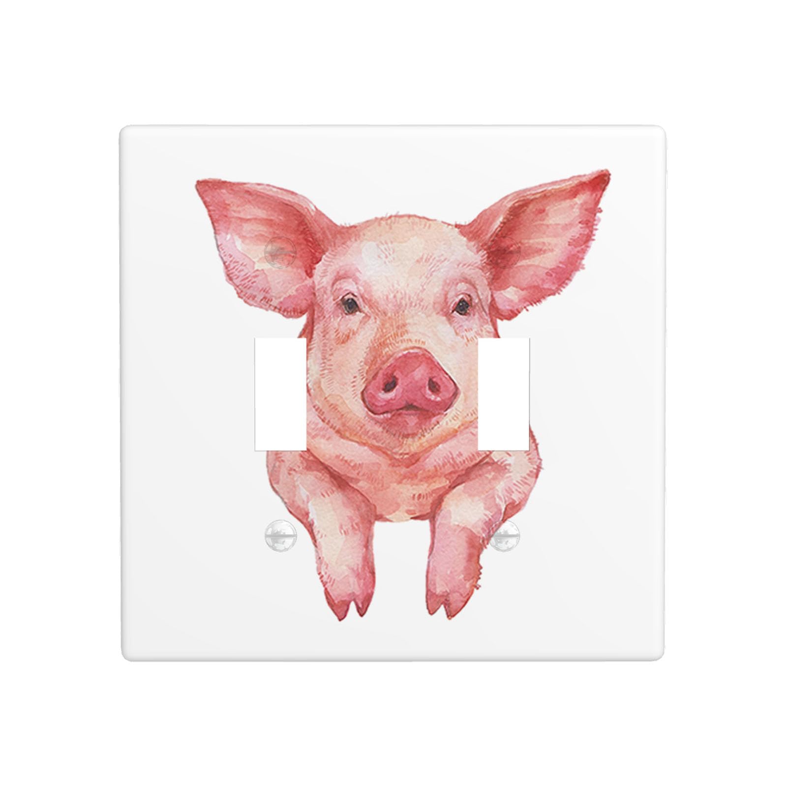 Moslion Pink Pig Double Toggle Light Switch Plate