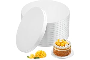 12 Pack Cake Drums, 8 Inch Cake Boards Round Cake Base Board, Cake Corrugated Cardboard Sturdy Cake Base Thick Cake Boards fo
