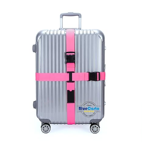 CSTOM Gepäckgurt Kofferband kofferbander Kreuz Pink