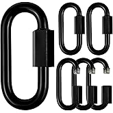 Stainless Steel Chain Quick Links- Locking Carabiners, Chain Hooks, Twist Key Ring Screw Chain Link,Black