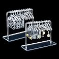 PH PandaHall Acrilico Earring Holder, Coat Hanger Shape Jewelry Display Dangle Earring Hanging Organizer Acrilico Ear Studs Display Rack per Esposizione al Dettaglio, 5.9x15x11cm