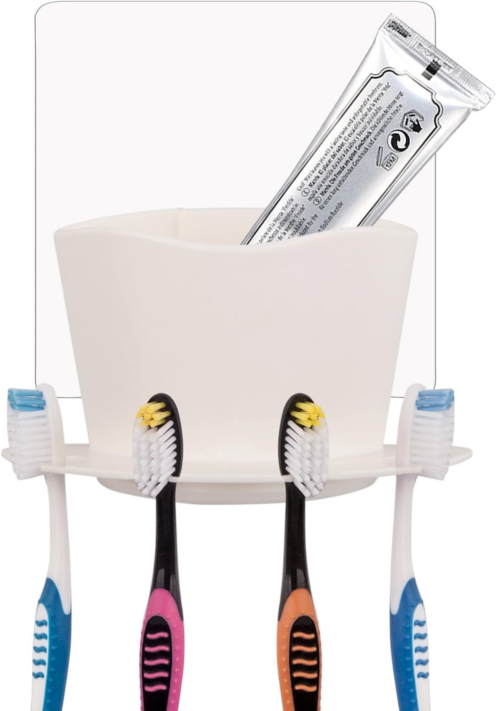 Kinsky Toothbrush Holder, Toothpaste Holder Wall Mounted with Self Adhesive for Bathroom