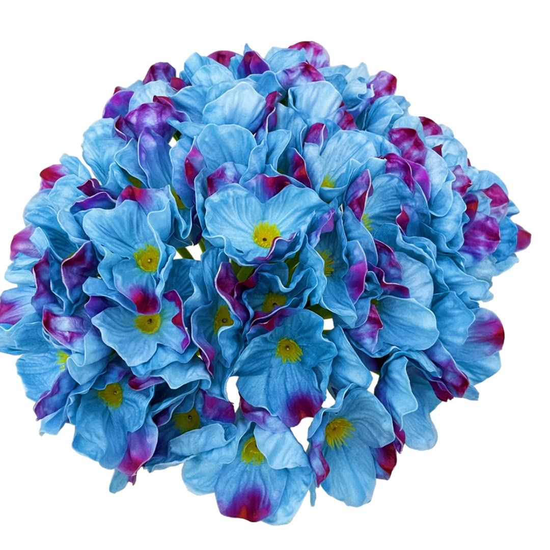 LebriTamFa 10 PCS High Quaulity Fresh Artificial Mini Real Touch PU/Latex Corn Poppies Decorative Silk Fake Artificial Poppy Flowers for Wedding Holiday Bridal Bouquet Home Party Decor (Blue)