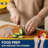 JKG 100 Disposable Food Prep Gloves XL Medium Large Latex Free Polyethylene view 3