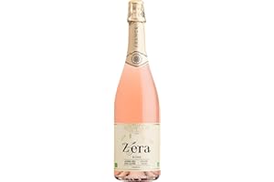 Zéra Non Alcoholic Wine - Sparkling Rosé, 750mL Bottle | Organic Alcohol Free Wine | Made in France | Tastes of Red Berry Fruits - Red & Black Currant & Raspberry | Floral & Spicy
