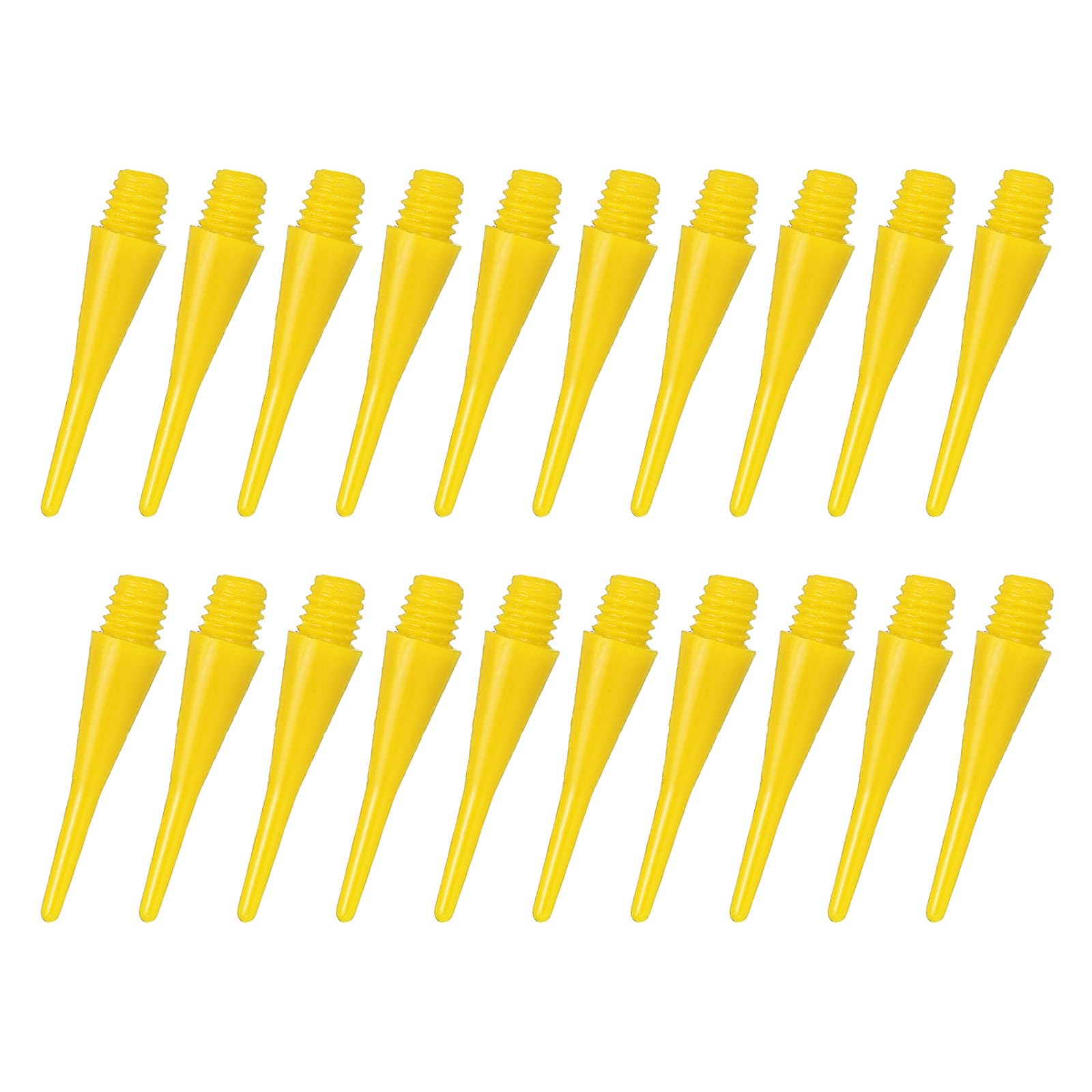 YOKIVE 50 Pcs Plastic Dart Tips, Game 2BA Thread Soft Darts Tips Replacements| Indoor Outdoor Play (Yellow)