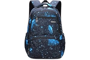 MITOWERMI Kids Backpack for Boys Girls Elementary School Backpacks Boys Children Bookbags Primary Kindergarten Backpack Galaxy Black Blue