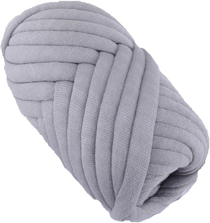 Chunky Knit Yarn Light Grey,Super Chunky Yarn,DIY Yarn,2kg/4.4lbs Arm Knitting Yarn,Hand Knit Yarn,Soft Yarn,Chunky Yarn for Blanket,Rug,Mat,Pet Bed,Hat