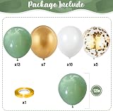 Isndare Sage Green and Gold Balloons Set 35 Pieces 12 Inch Confetti Latex view 2
