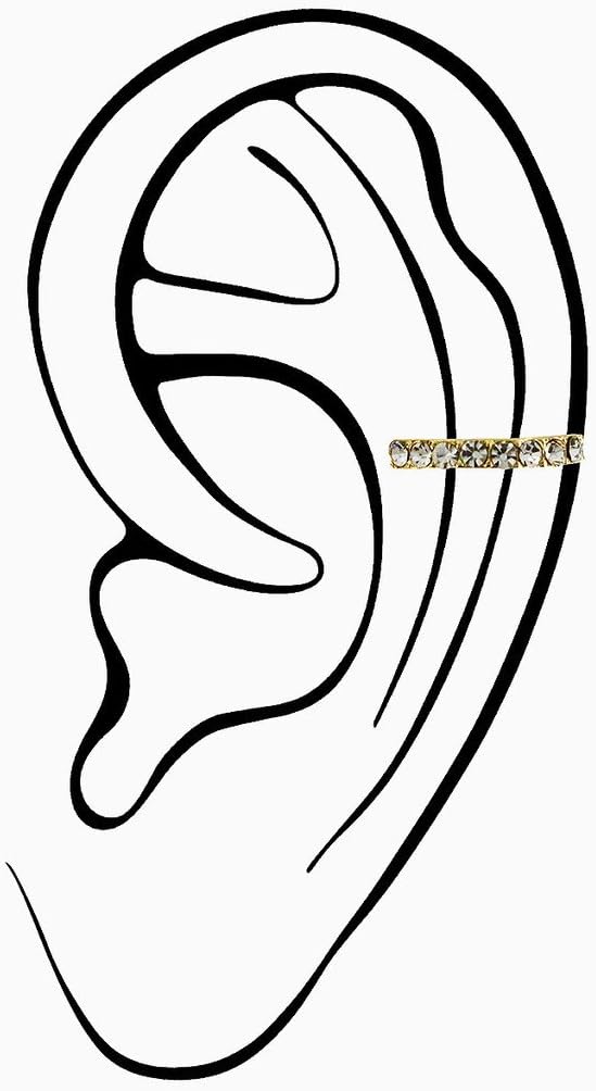 Gold Rhinestoned Ear / Nose Cuff