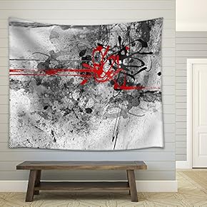 Highly Detailed Grunge Abstract Textured Collage with Space for Your Text - Fabric Wall Tapestry Home Decor - 51x60 inches