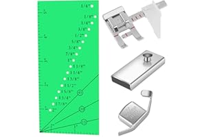 RAPUDA Adjustable Magnetic Seam Guide Ruler, 4-Piece Sewing Machine Accessory Set for Beginners & Professionals
