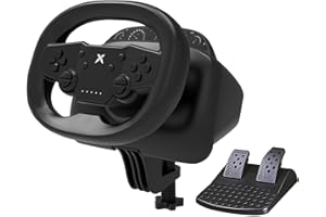DOYO Gaming Steering Wheel with Pedal, 270° PC Racing Wheel with Dual-Vibration Motors, Wireless Bluetooth Steering Wheel for PC, PS4, Switch, PS3, IOS, Android Racing Games