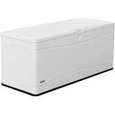 LIFETIME Outdoor Storage Deck Box, 130 Gallon, Arctic White, Lockable, UV-Protected, for Decks and Marine Docks