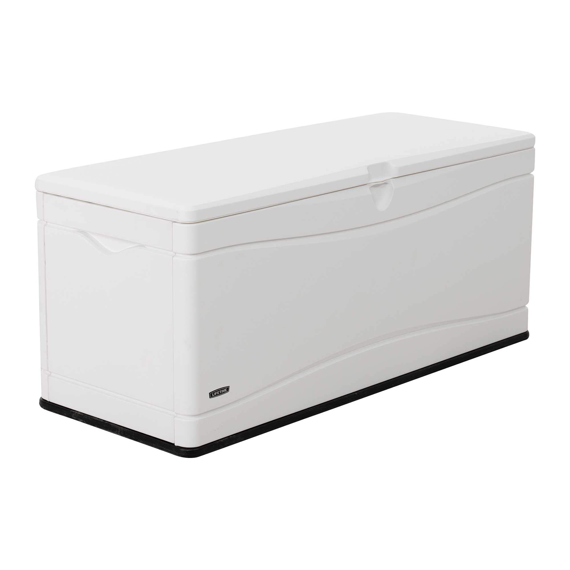 LIFETIME Outdoor Storage Deck Box, 130 Gallon, Arctic White, Lockable, UV-Protected, for Decks and Marine Docks Image LIFETIME Outdoor Storage Deck Box, 130 Gallon, Arctic White, Lockable, UV-Protected, for Decks and Marine Docks Image