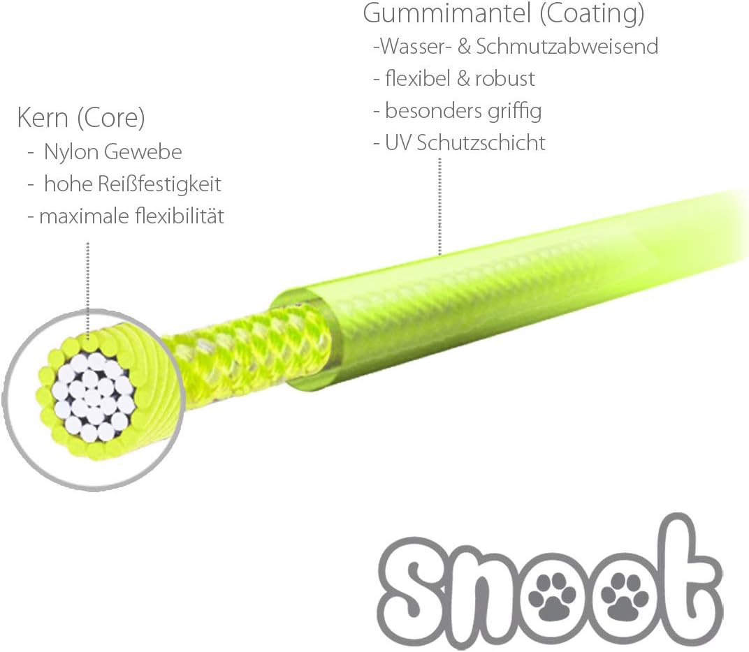 Neon Yellow 15m Round Drag Training Leash - Very Sturdy, Dirt & Water Repellent, Without hand strap - Image 4