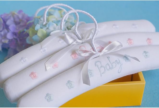 Cintres Cintres Classiques Magideal Cintre Rembourre Coton Eponge A Broderie Baby Fleur Porte Vetement Bebe Fille Garcon Fleur Blanc Napravi Rs