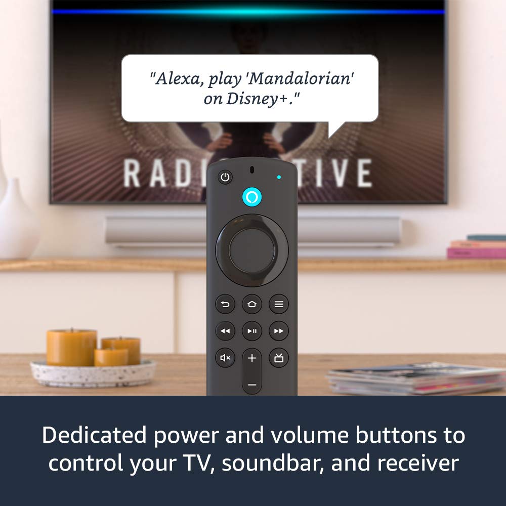 Fire TV Stick (3rd Gen) with Alexa Voice Remote (includes TV controls) + Star Wars The Mandalorian remote cover (Bounty Blue)