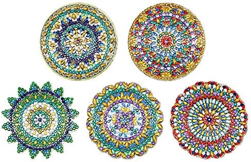 Diamond Paintng Special Shape Mandala Pattern Key Chain 5pcs DIY Full Drill
