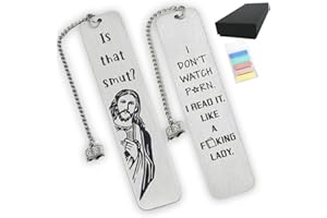 Generic Funny Metal Book Markers Gift, with 100 Pcs Book Page Marker Unique Gifts for Women for Men is That Smutt Jesus Book Marks for Book Lovers Gifts for Friend, 5.1 x 1.0 Inch, Silver
