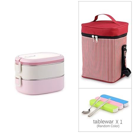 Fiambrera térmica de múltiples capas microondas Portátil 304 Caja ...