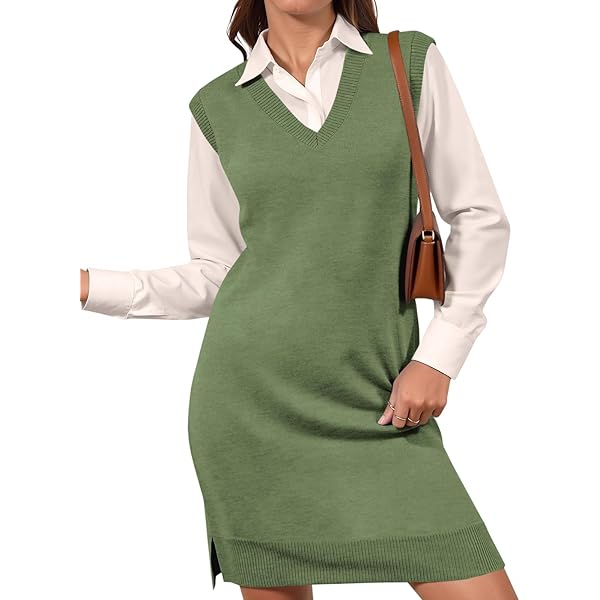 chouyatou Women's Sweater Vest Long Dress Elegant Below Knee Knitted Overall Dress Sleeveless Jumper Midi Dress (Small, Black) at Amazon Women's Clothing store chouyatou Women's Sweater Vest Long Dress Elegant Below Knee Knitted Overall Dress Sleeveless Jumper Midi Dress (Small, Black) at Amazon Women's Clothing store