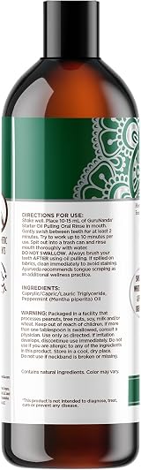 GuruNanda Starter Pulling Oil Mouthwash Coconut Mint 237 ml with Brush view 9