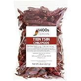 8oz Tien Tsin Whole Dried Chinese Red Peppers | Hunan or Szechwan Cooking, Ideal for Asian, Thai, Indian, Mexican Dishes