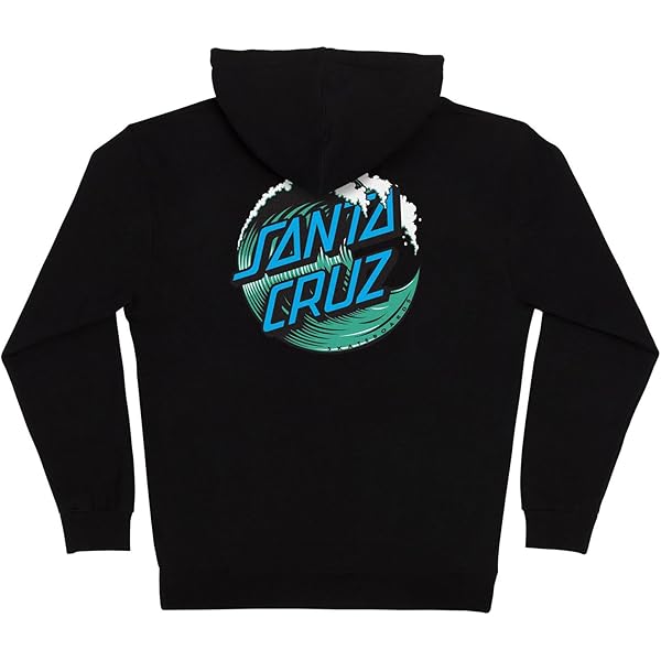 Santa Cruz Mens Classic Dot Hoody Zip Sweatshirt Small Black