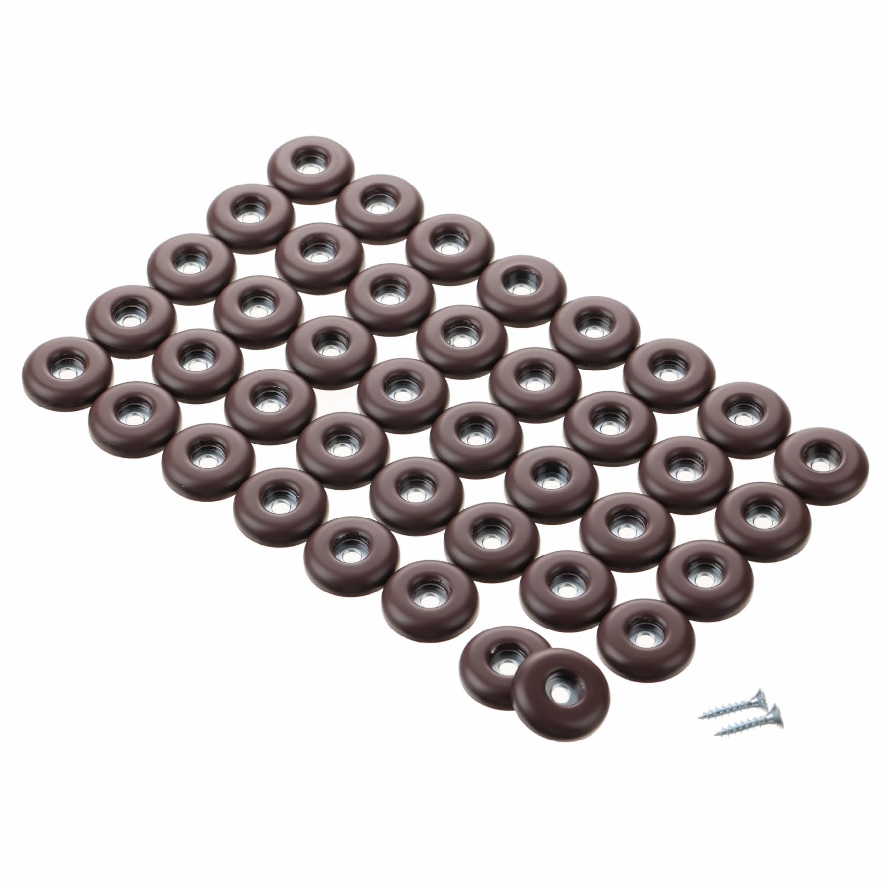 View 1 of 1-1/2" Screw on Furniture Sliders-Furnigear Heavy Duty PTFE (Teflon) Chair Leg Slides Glides Move Your Furniture Easy & Safely - Best Floor Protector(Brown-40pack)