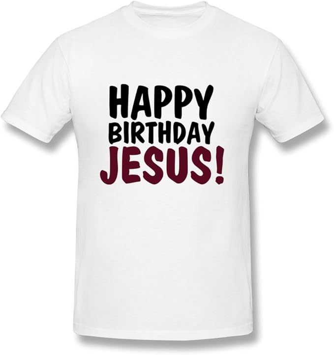 Happy Birthday Jesus Custom 100 Cotton Tshirts For Men's Clothing
