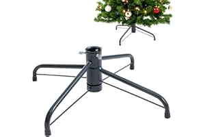 GLOREYAN Metal Christmas Tree Stand, 15.7 Inch Replacement Xmas Tree Stand Base Universal Folding Tree Stand for 3 Ft to 7 Ft Christmas Artificial Trees Fake Tree, Fits 0.5-1.25 Inch Tree Pole, Green