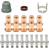 TIANLYLIN 23 Pcs IPT-60 Plasma Cutter Torch Consumables Kit, .039'' Tips | With Nozzles 1.0mm, Electrodes, Shield Cap, Swirl Ring, Stand-Off for IPT-60 PT-60 IPT-40 PT-40 Torch