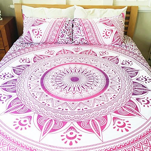 Handloom House Ombre Mandala Indian Duvet Doona Cover King Size Cover Boho Bedding Set Blanket Throw
