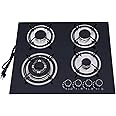 23Inch Gas Cooktop, 4 Burners Built-in Gas Stove Kitchen Cooktop Stainless Steel Electronic Pulse Ignition Thermocouple Protection LPG Convertible Propane Cooktop(4 Burners Black)