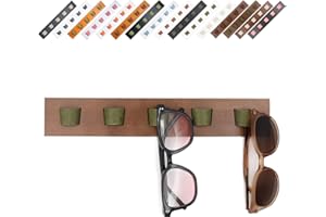 ACOCOFE Sunglass Organizer Wall Mount, Wood Eyeglass Storage Holder, Glasses Rack for Multiple Eyewear Display Men Women (Umber-green)