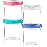 DTDNZKN 4 Pack 16Oz (500ML) Freezer Storage Containers - airtight Plastic Food Storage with Twist Top Lids