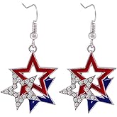 July 4th Independence Day Earrings American Flag Earrings for Women Red White Blue Earring for Women Independence Day Gifts