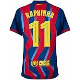 Raphinha Men’s Soccer Jersey Fan Version Short Sleeve Shirt for Game Day, Training, or Casual Wear 2025
