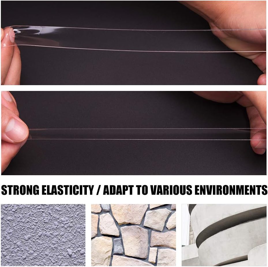 Double Sided Mounting Tape - 1/2”10’Removable Outdoor Double Sided Tape Clear Sticky Heavy Duty Adhesive Suitable for Room Decor/Bathroom Decor : Office Products