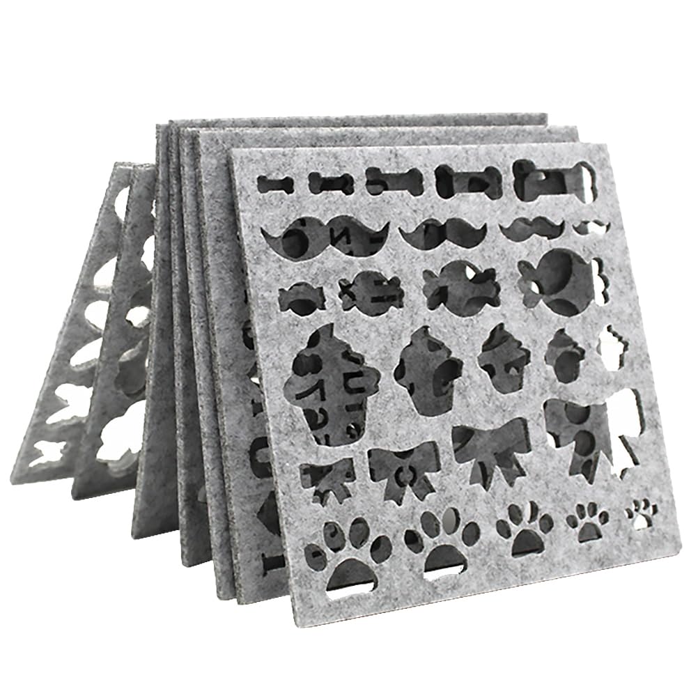 ULTNICE Wool Felt Mold 7-Piece Needle Felting Stencil Kit DIY Craft Applique Templates for Beginners with Animal and Nature Shapes