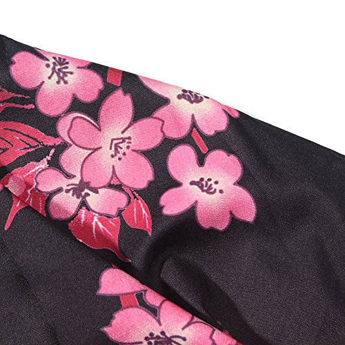 LifeHe Men's Kimono Japanese Floral Printed Kimono Cardigan Jackets Streetwear (White, M)