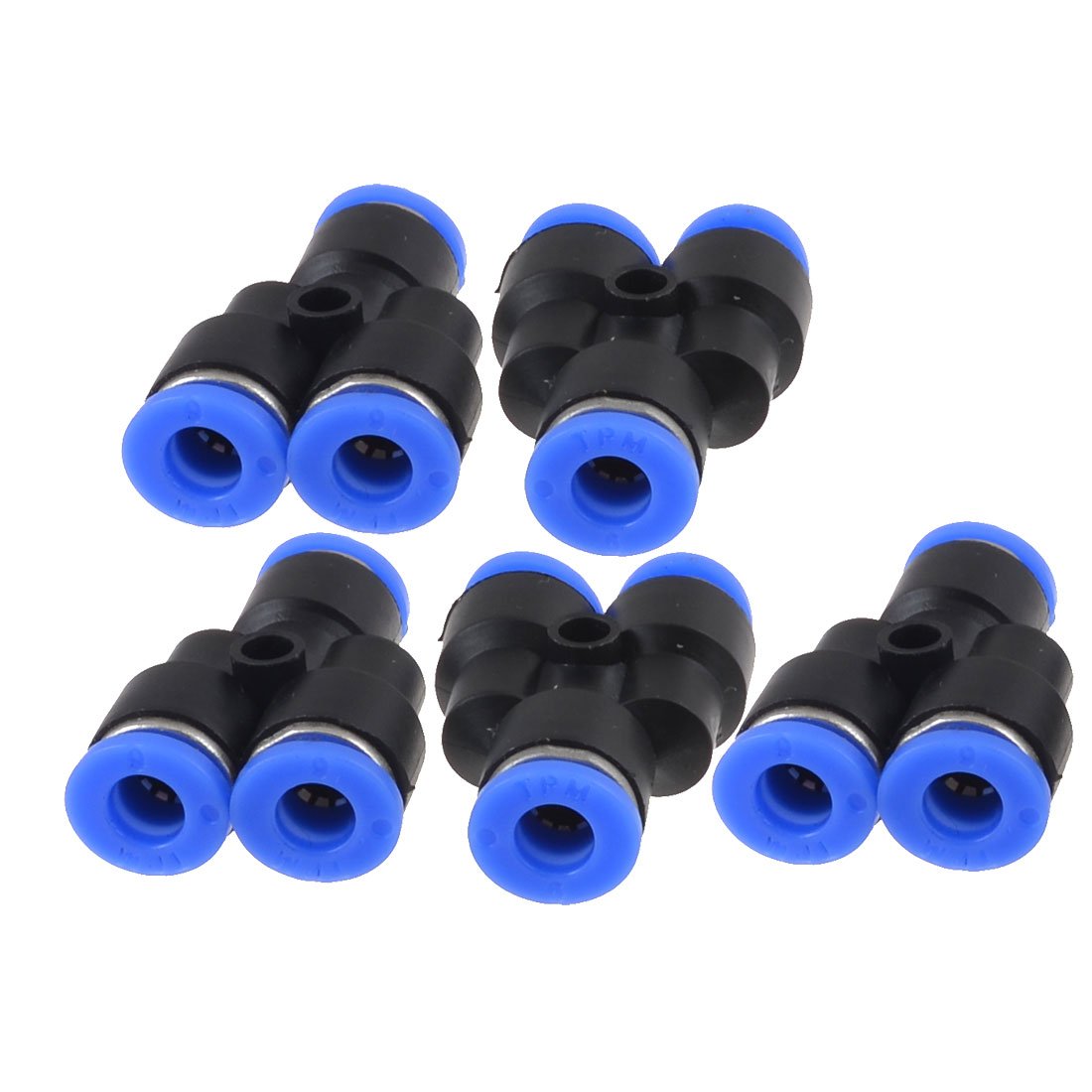 Sourcingmap Air Piping 3 Ways 6mm to 6mm Y Shaped Coupler Tube Quick Joint Fittings 5 Pieces